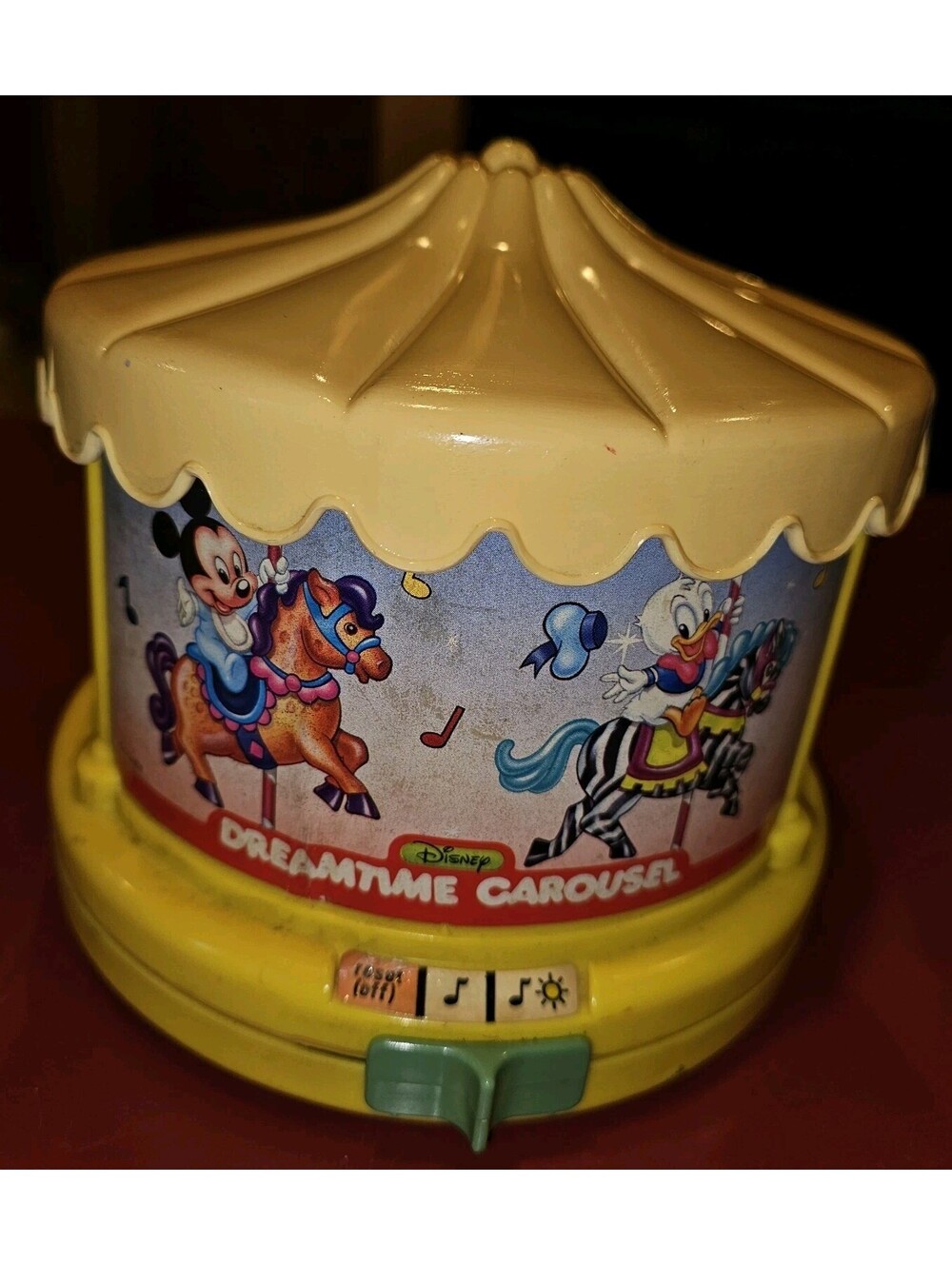 1988 Disney Mickey Mouse Dreamtime Carousel Music Box As Is